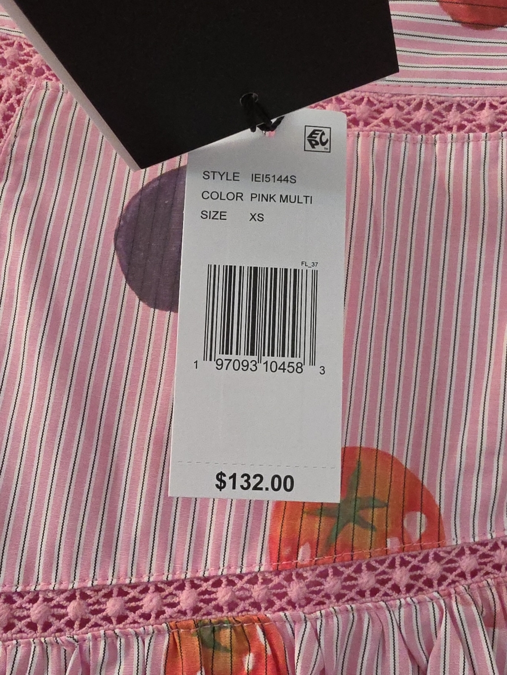 NWT En Saison Fruit Medley Stripe Midi Skirt Pink Size Extra Small - Picture 7 of 12